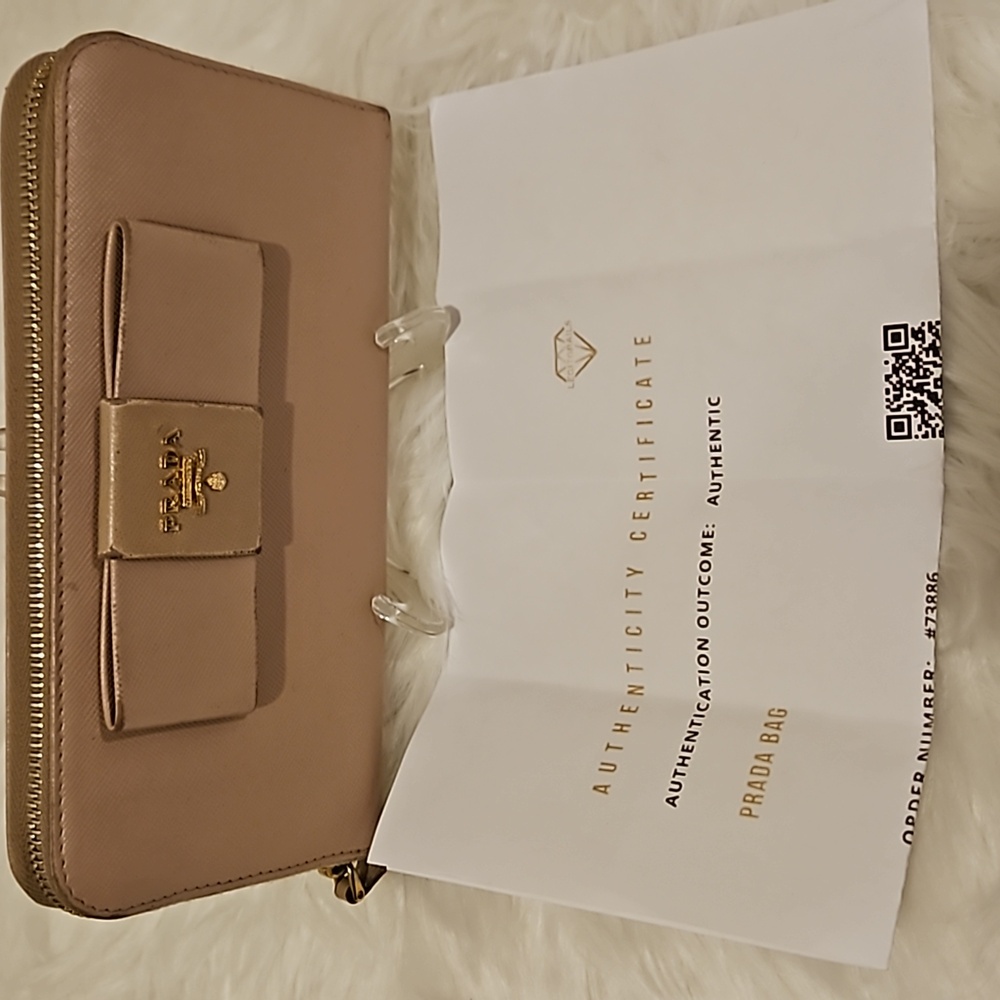 EUC Prada Zip Around Wallet With COA